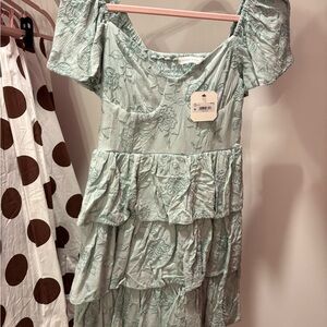 Altar'd State Mint Green Textured Mini Dress